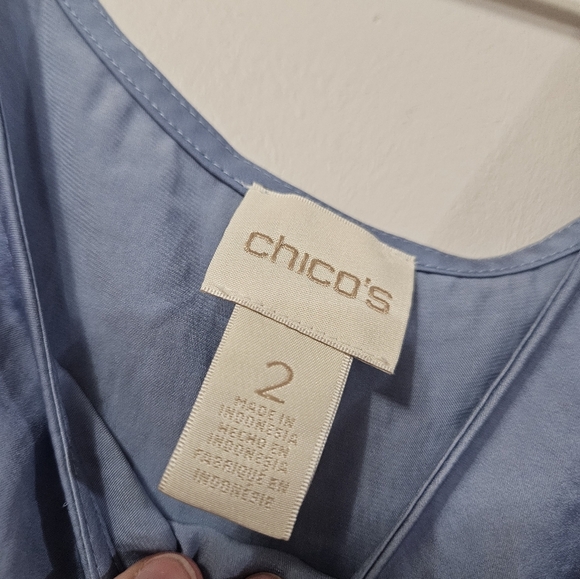 Chico's Blue Lace Trim Tank Top! - Picture 2 of 5